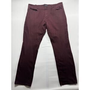 Fried Denim Men's Slim Fit Maroon Stretch Denim Jeans - Size 38x32 (38x30.5)